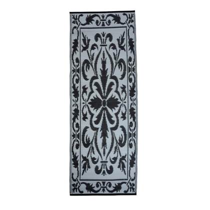 Esschert Design balkontapijt zwart/wit 197,5x72,4 cm.