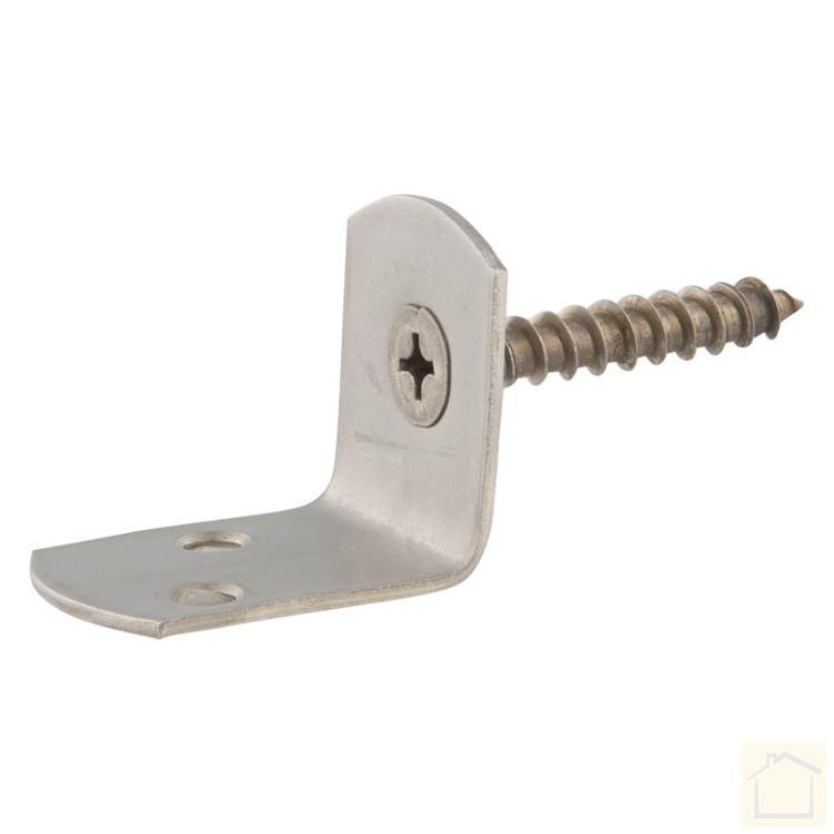 L-steun met schroef, RVS (4 stuks)