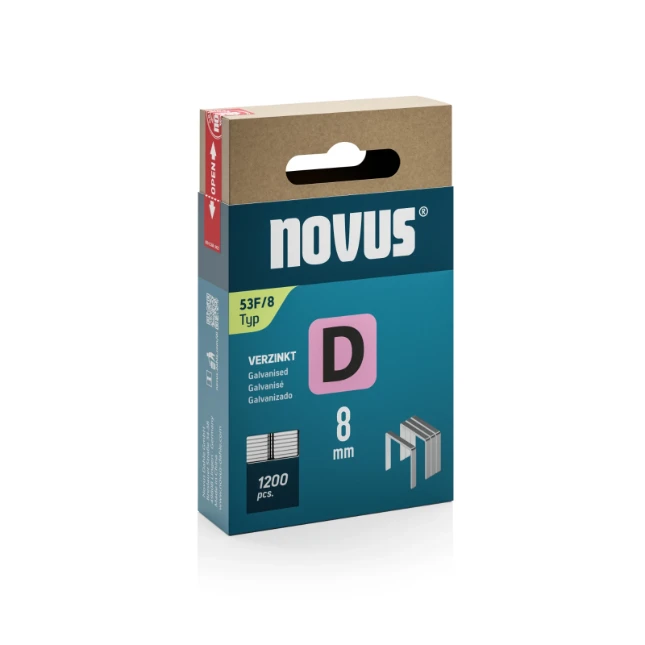 Novus vlakdraad nieten D 53F/8mm (1200 stuks)