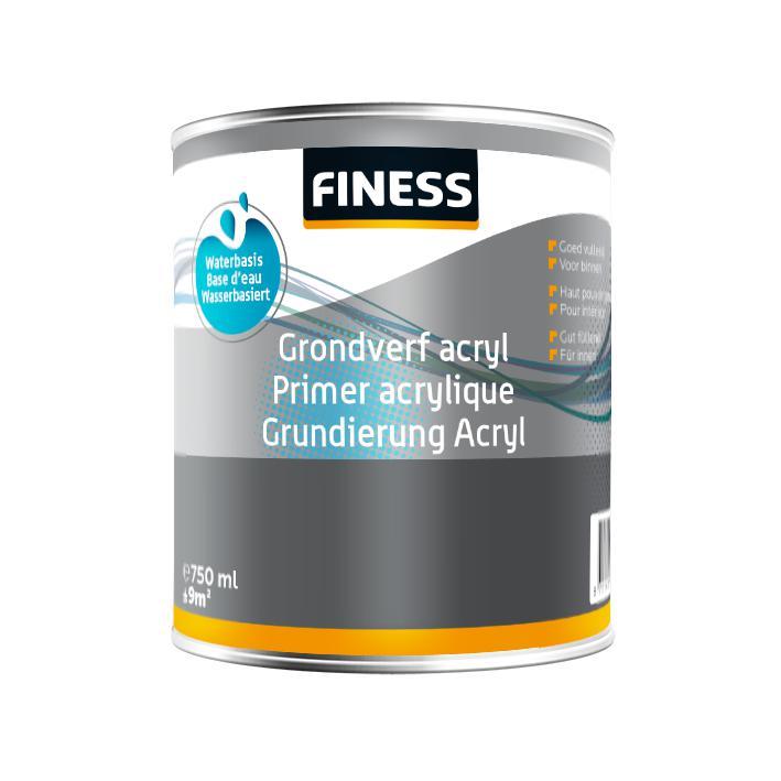 Finess Grondverf Acryl acryl binnen wit 2,5 ltr.