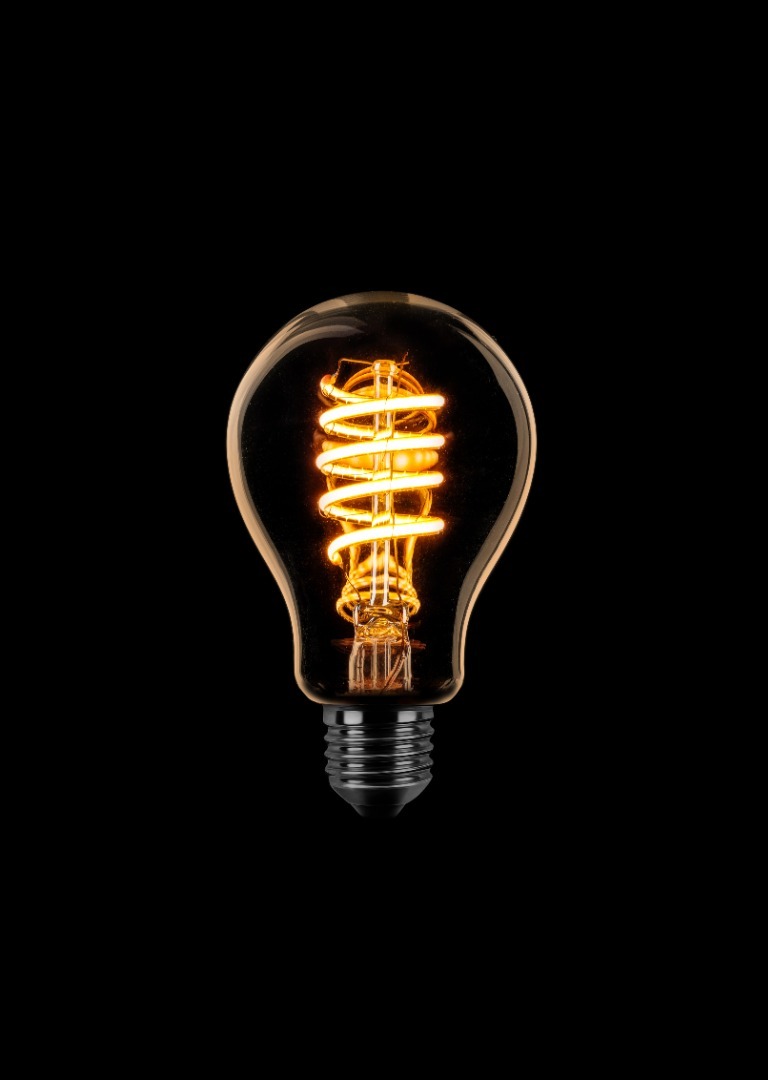 ETH Led Spiraal standaard A60 E27 6W 3 stappen dimtone  sceneswitch van 2200k-2400k-2700k Goud 80+210+490L
