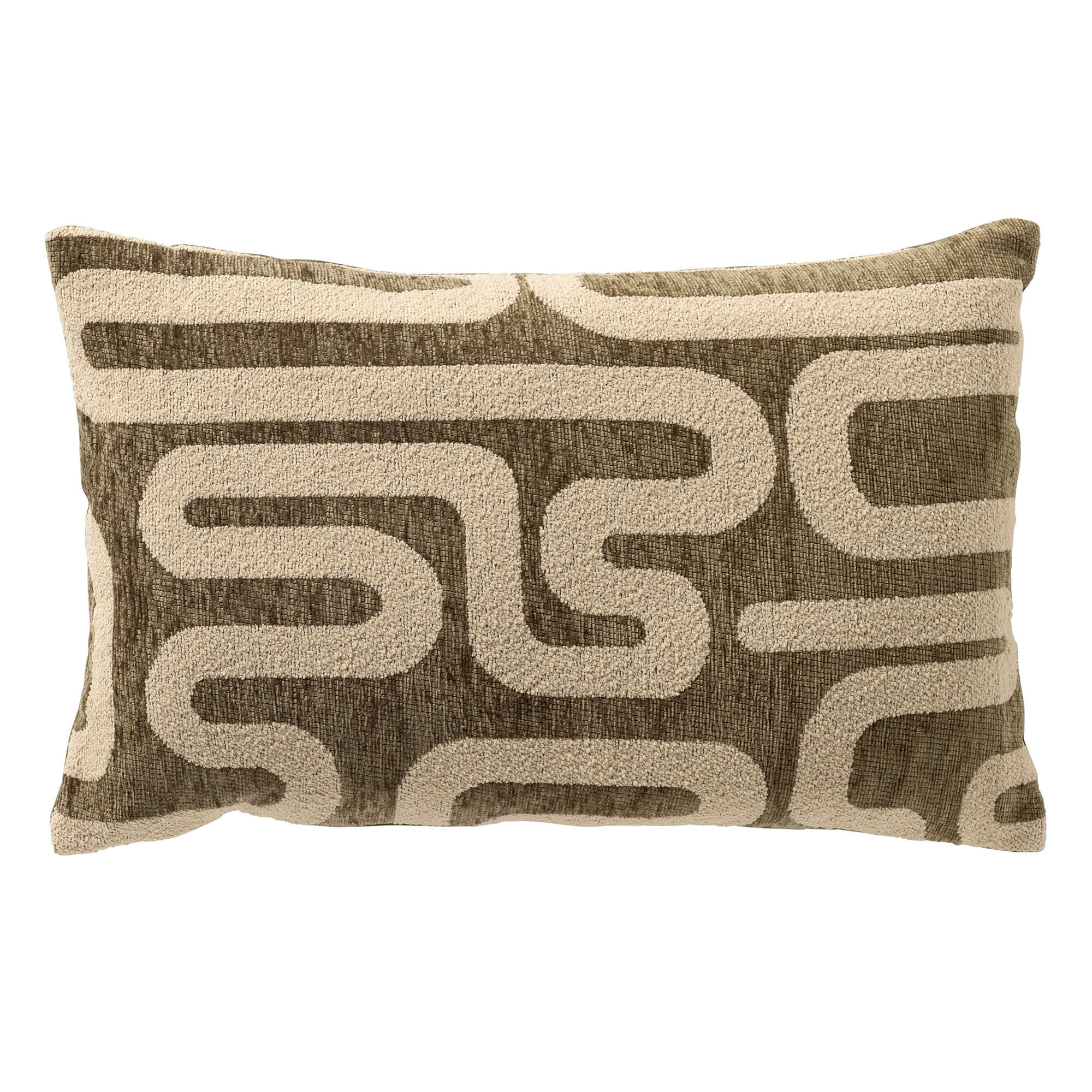 Dutch Decor sierkussen Nima Groen-Beige 50×30 cm