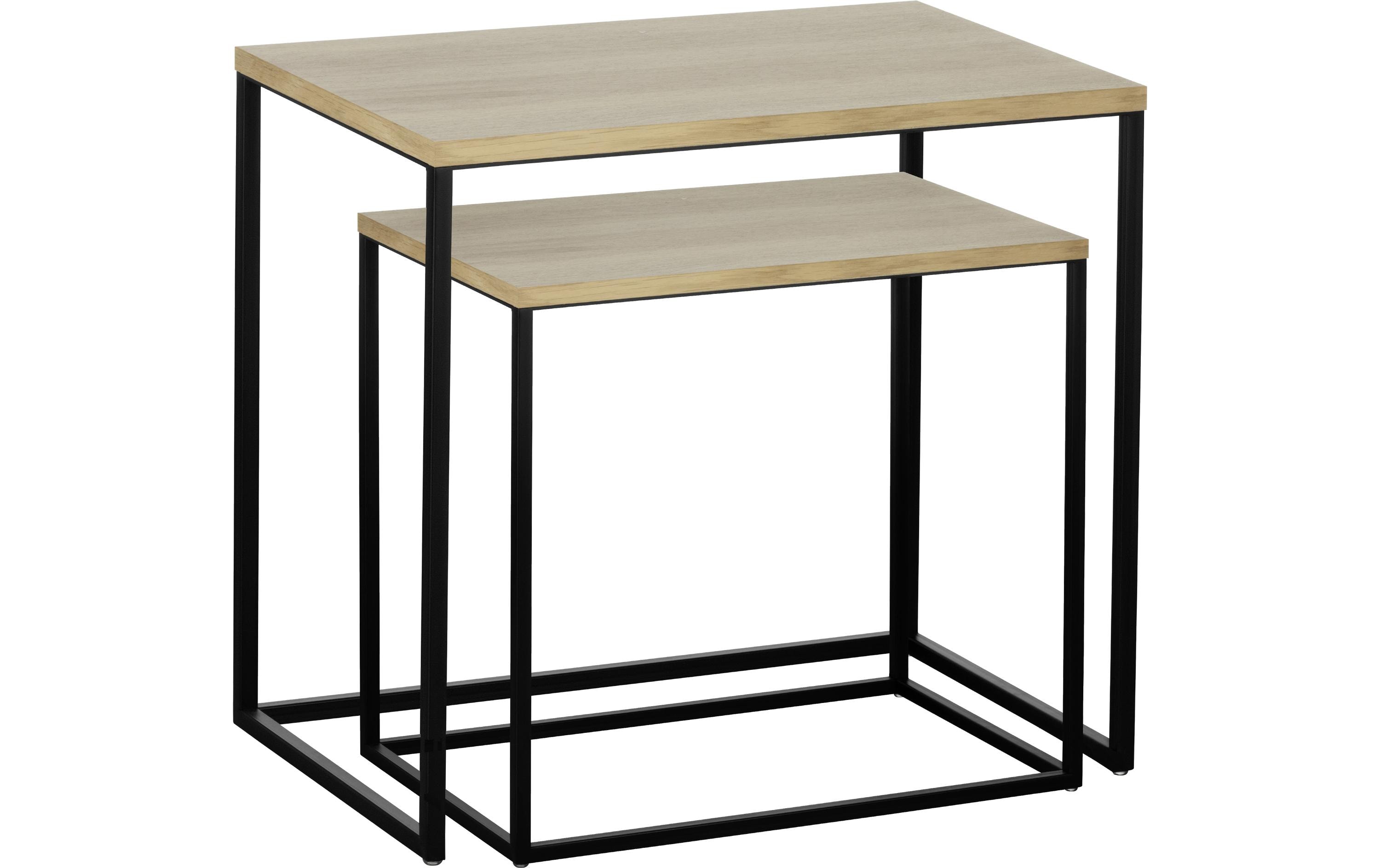 SIDE TABLE SET 2 ST. TOZAWA ZWART/HOUT