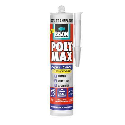 Bison Poly Max High Tack Express montagelijm transparant 300g