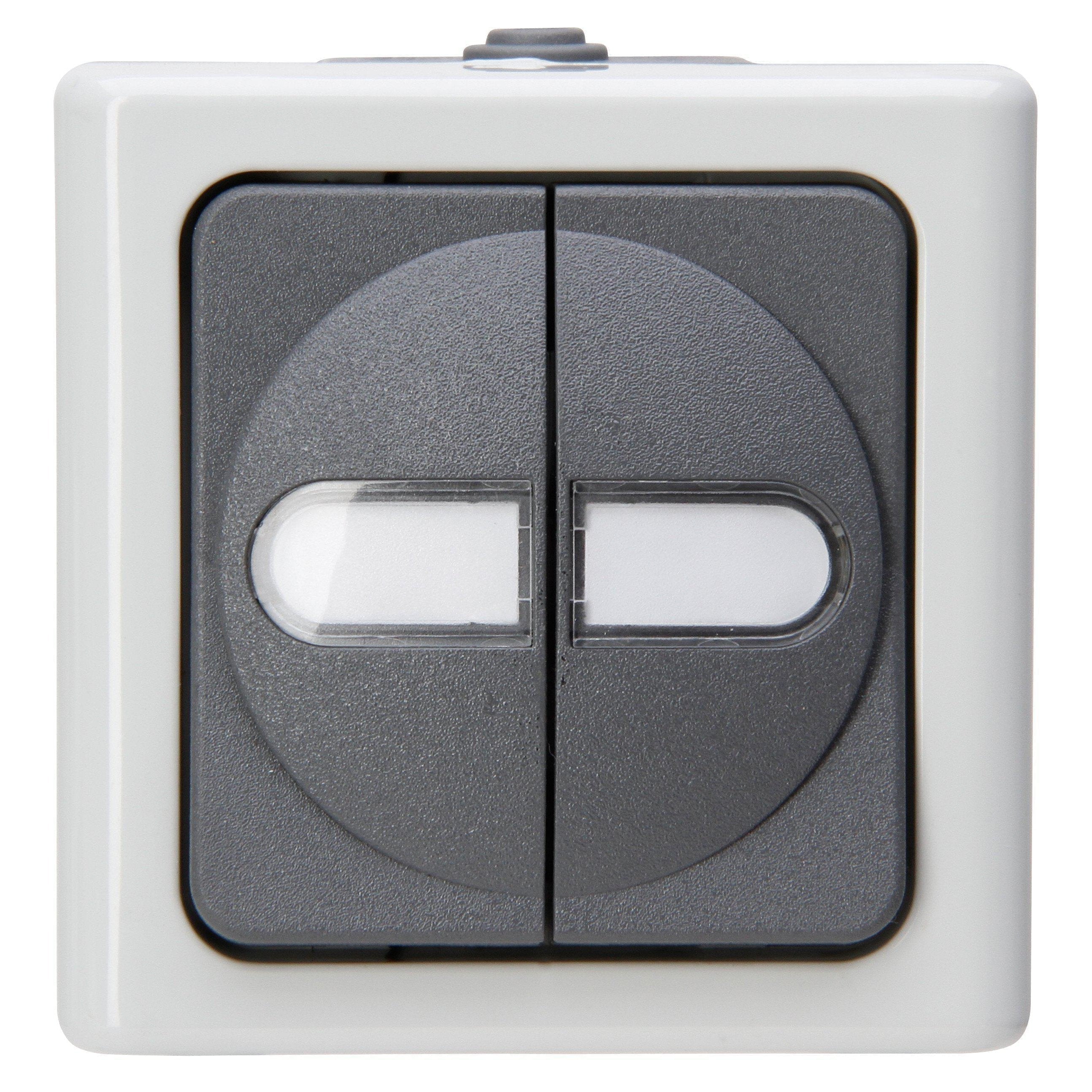 Blue Electric serieschakelaar IP44 grijs