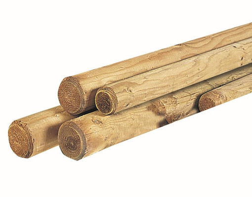 Ronde paal 6x50 cm. 1 zijde gepunt