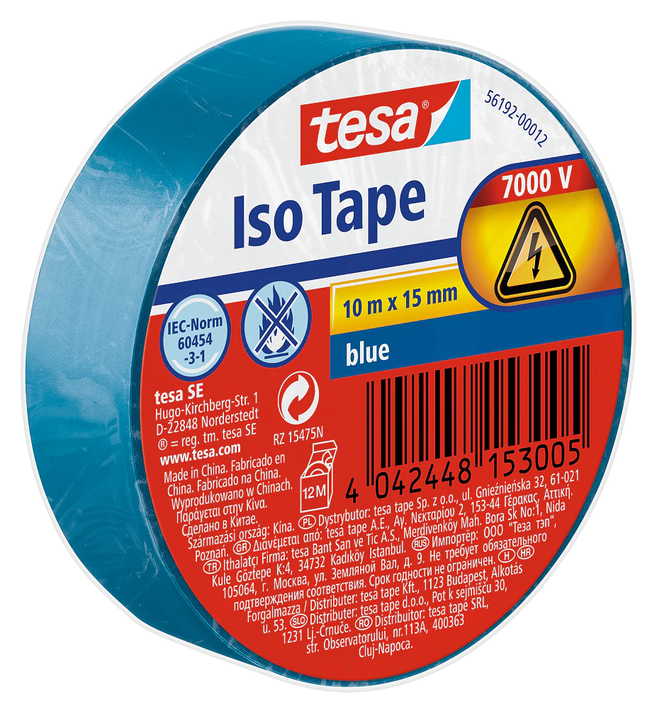 tesa pvc-isolatietape rood 15 mm x 10 m