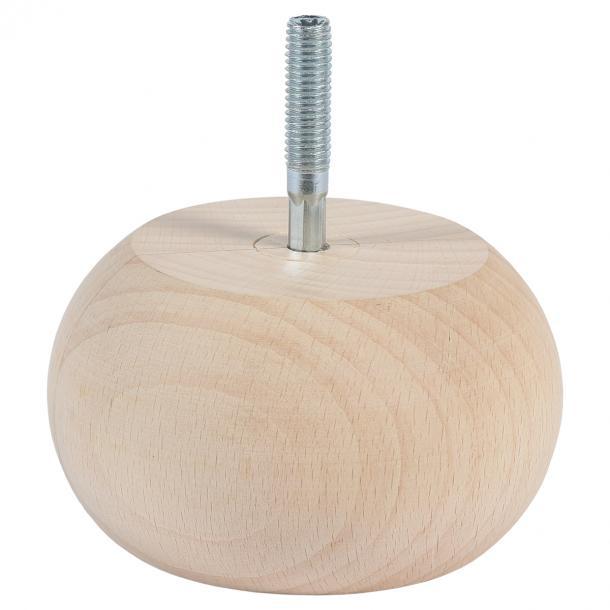 Duraline meubelpoot bol plat hout 8,5x5cm beuken FSC 4pp