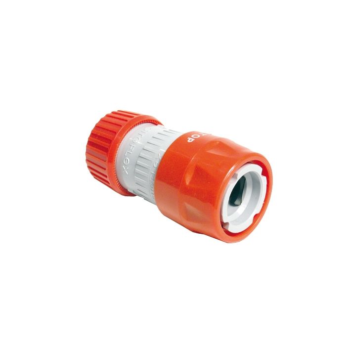 Snelkoppeling met stop en slanghouder Ø 12-18 mm PVC