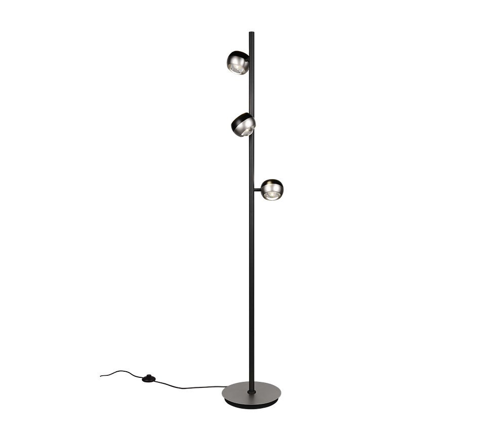 Trio Select vloerlamp Orbit nikkel mat