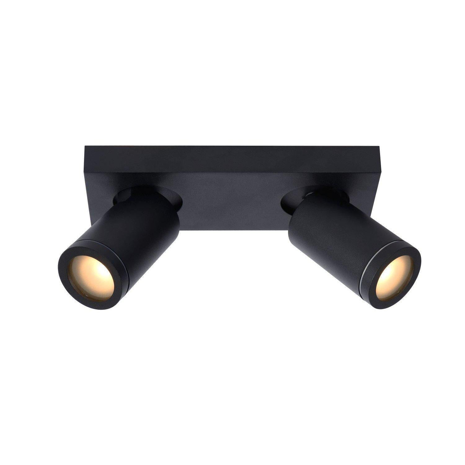 Lucide Taylor plafondspot badkamer LED Dim to warm GU10 2x5W zwart