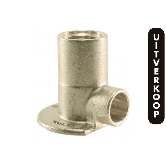 Messing soldeer muurplaat hoog 3/4 x 22 mm. 