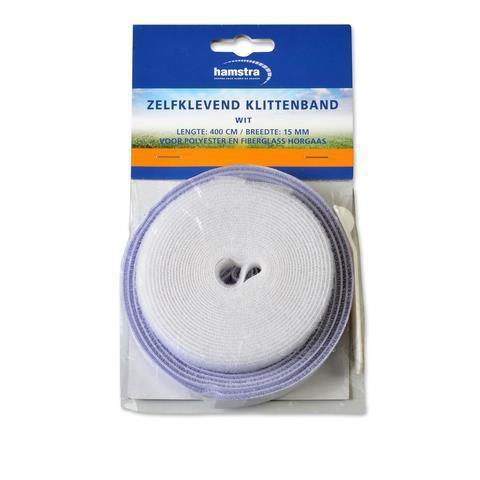 Hamstra klittenband 15mmx400cm wit