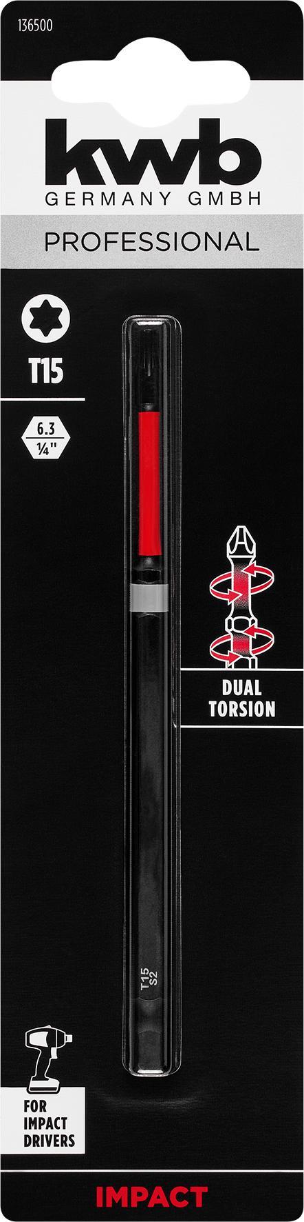 KWB Double Torsion Bits T15 120 mm - 2 stuks