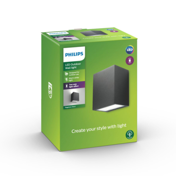 Philips Flagstone wandlamp buiten zwart