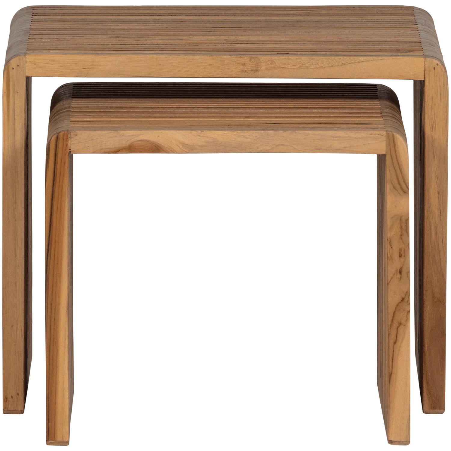 JASMIJN BIJZETTAFEL RECYCLED TEAK NATUREL - SET VAN 2