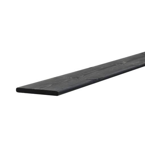 Grenen geschaafde plank 1,5x14,0x180 cm. zwart gedompeld