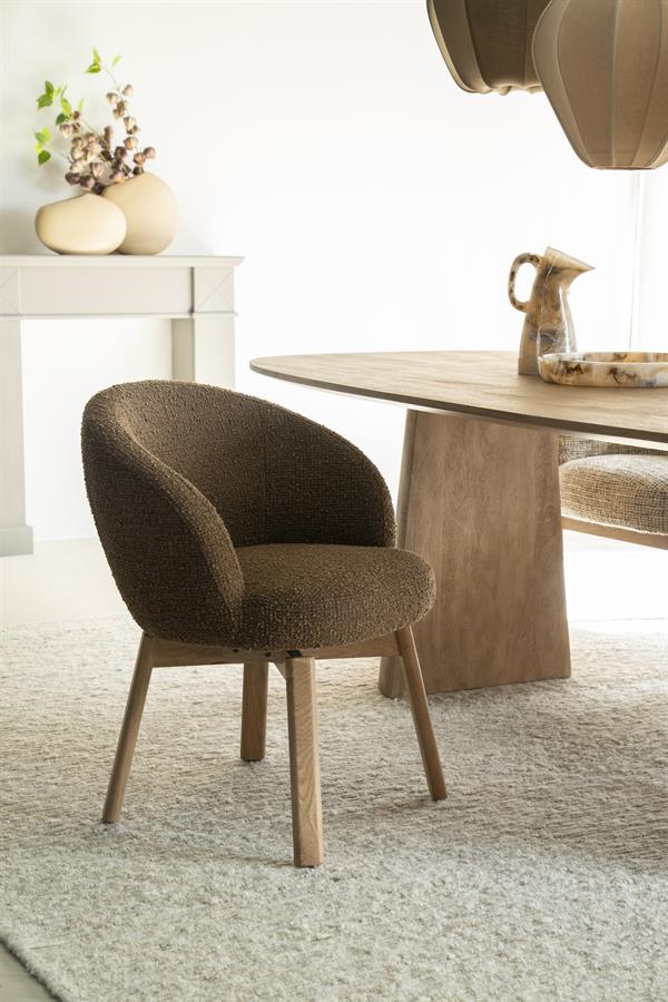 Eleonora eetkamerstoel Livia - bruin Hush