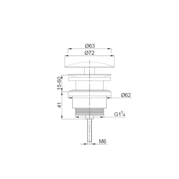 Wiesbaden Caral open afvoerplug 5/4'' mat zwart
