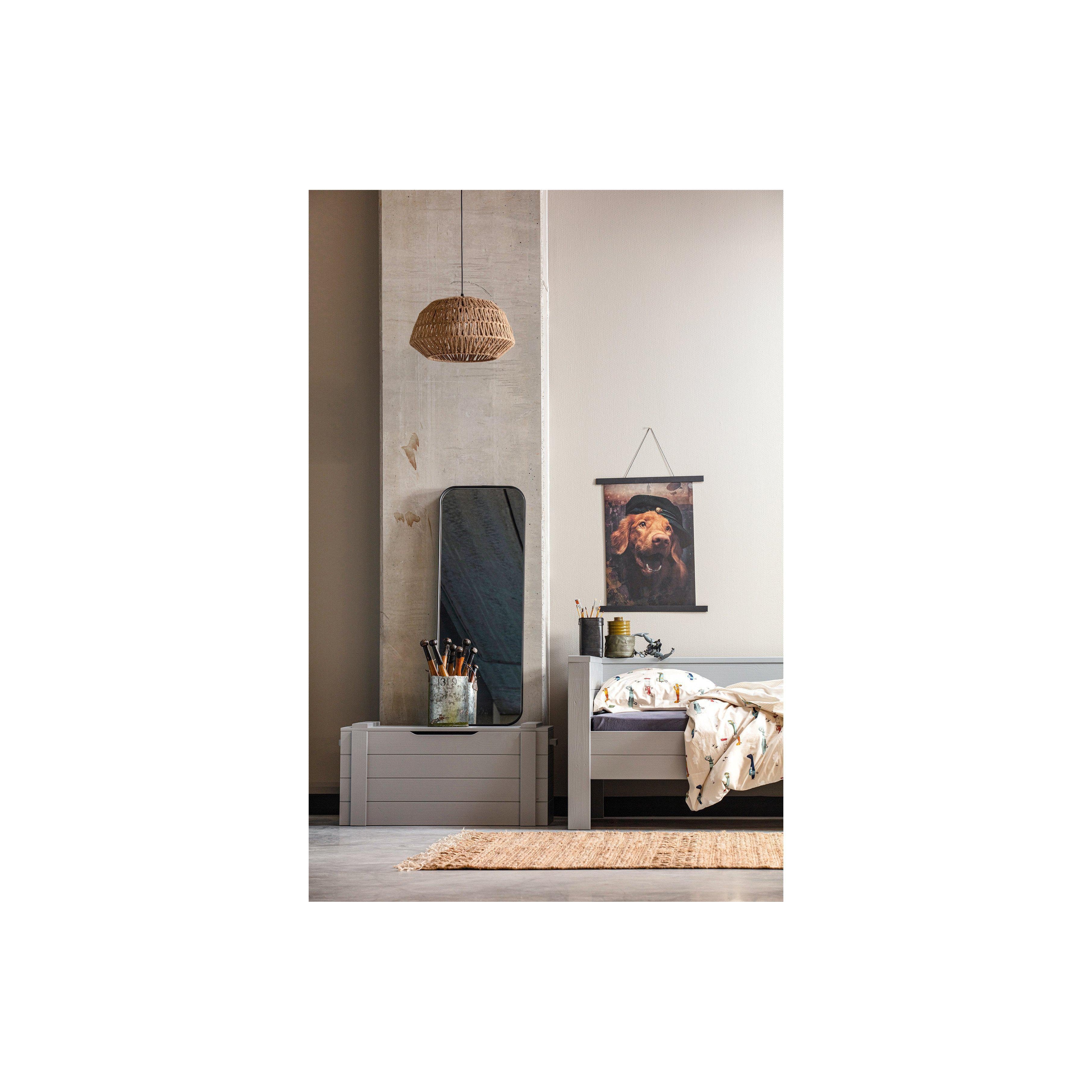 WOOOD Doutzen spiegel metaal zwart 110x40cm