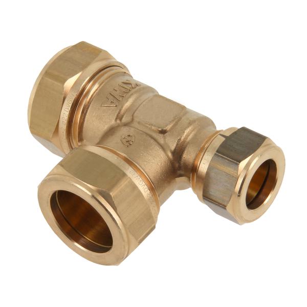 Bonfix Messing T-stuk 22x22x15mm