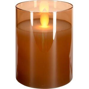 LED KAARS IN GLAS 10CM GOUD
