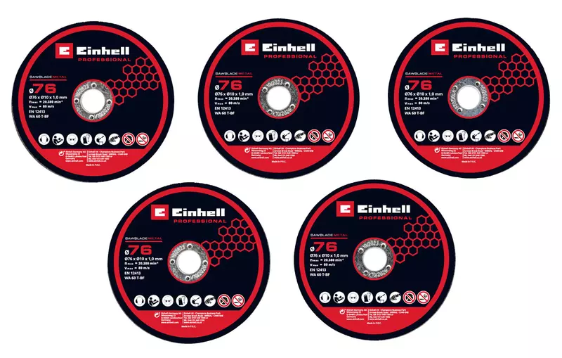 Einhell Slijpschijvenset 76 mm - 5 stuks