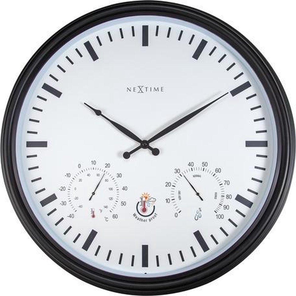 NeXtime buitenklok Zonnebloem zwart 51 cm