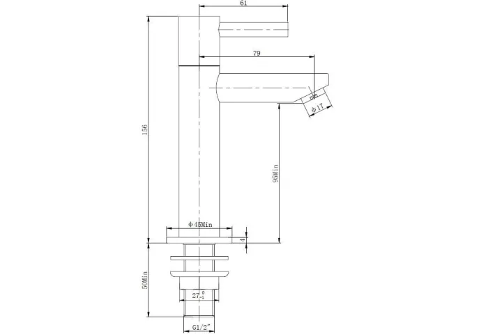 Wiesbaden Amador XL fonteinkraan Kiwa 1/2" chroom