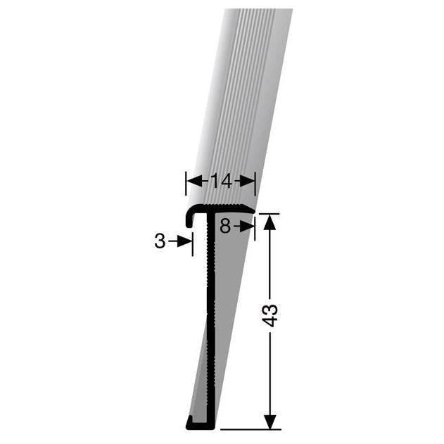 TRAPKANT 845 300CM EDELSTAAL