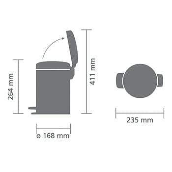 Brabantia NewIcon pedaalemmer 3 ltr Matt Steel