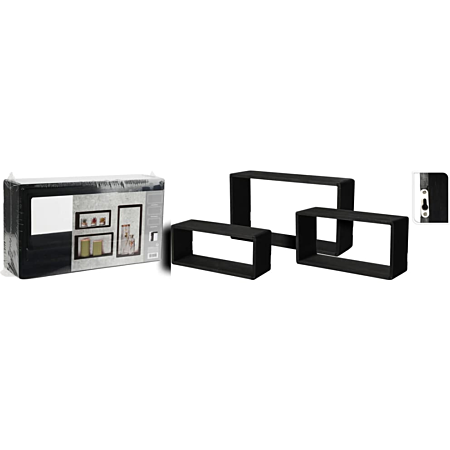 Displayrek hout set 3dlg zwart