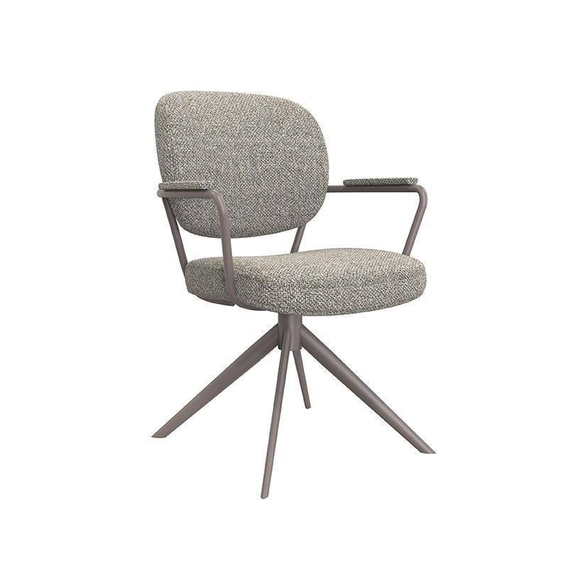 LABEL51 Eetkamerstoel Basel truffel grijs boucle