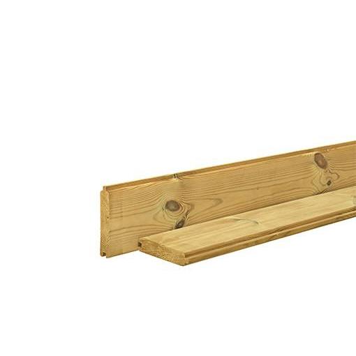 Grenen blokhutplank 2,8x14,5x300 cm. groen geïmpregneerd