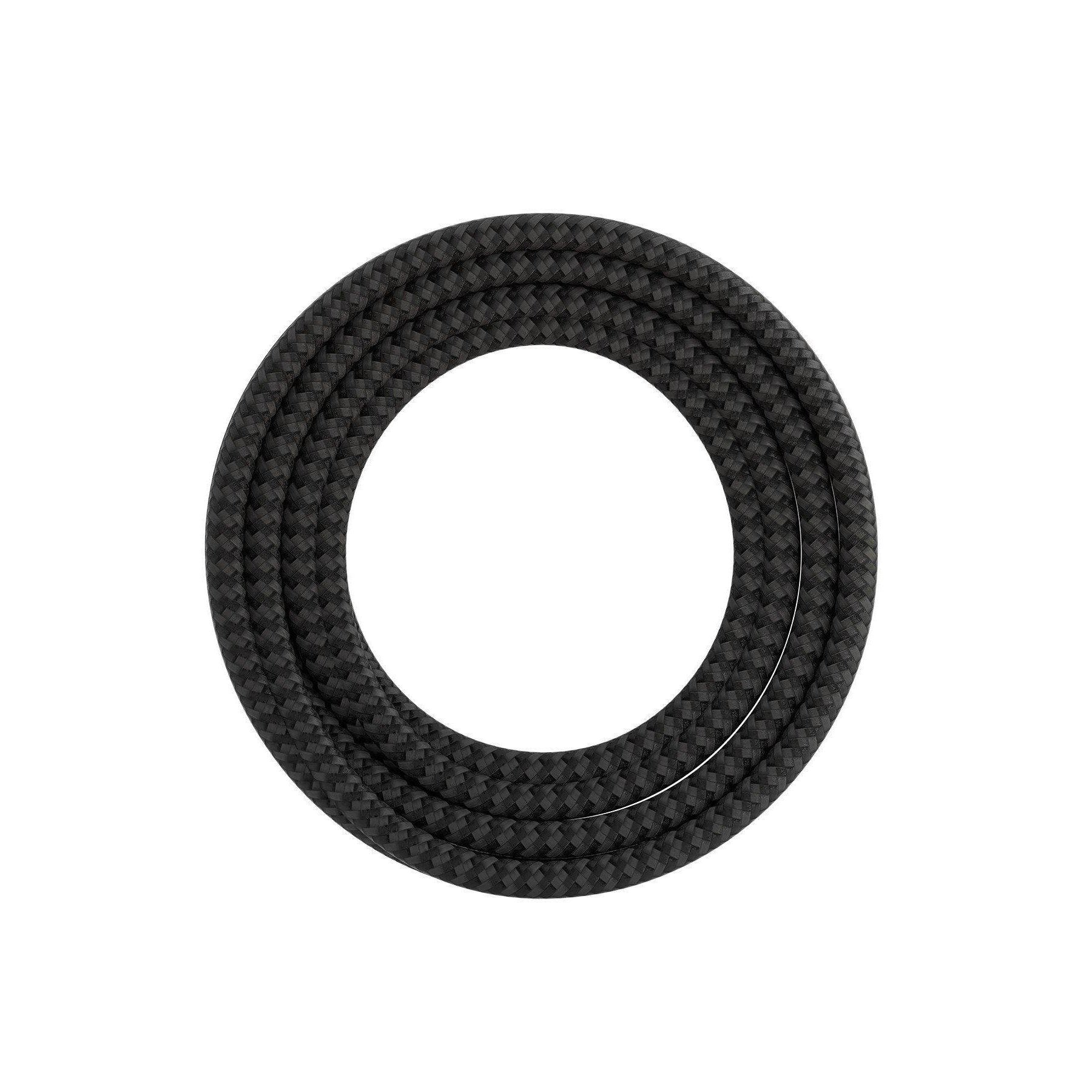 Calex textiel omwikkelde kabel 2x0,75qmm 3 mtr. black/grey, max.250V-60W