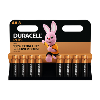 Duracell Plus Alkaline 100% AA (8 stuks) (LR6)