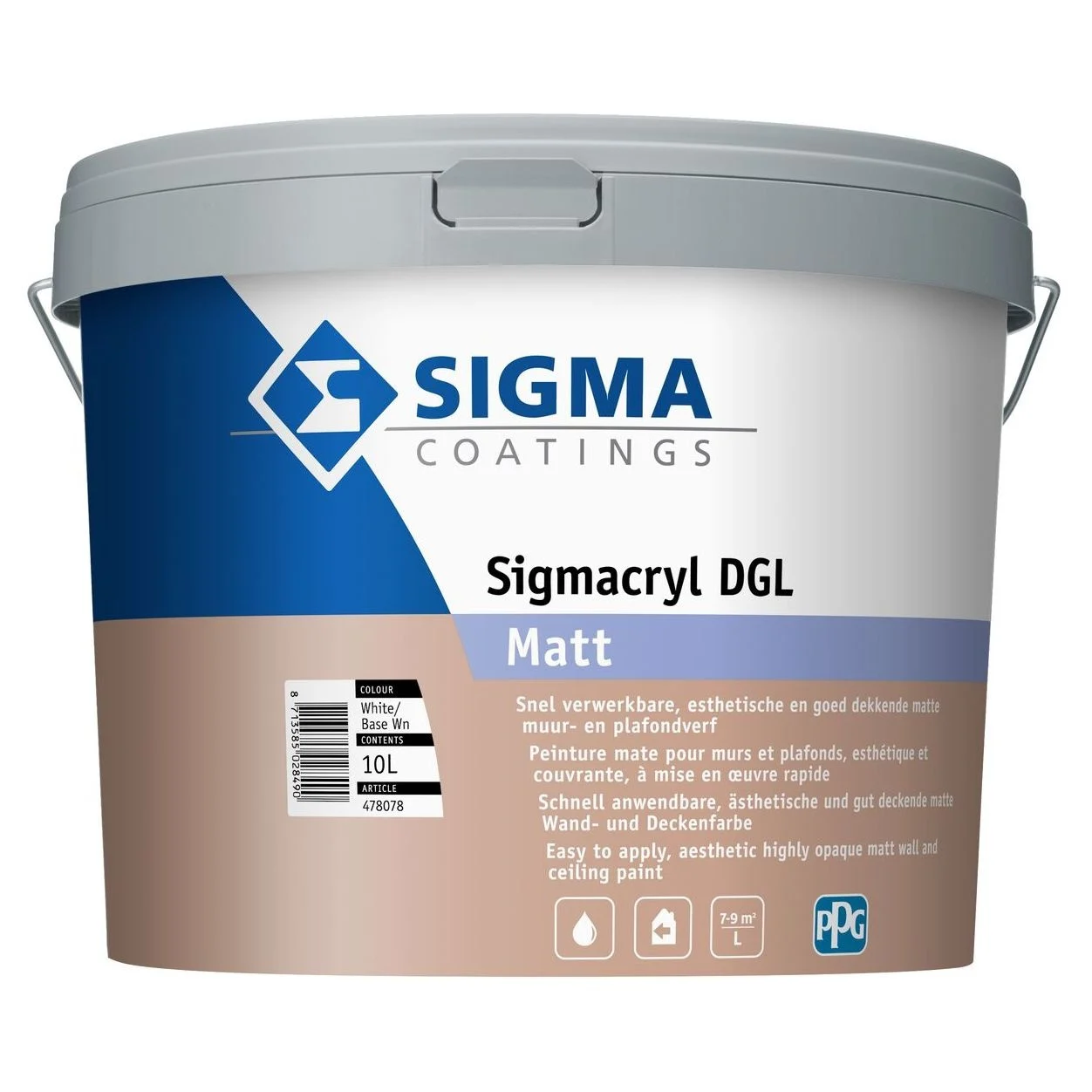 SIGMACRYL DGL MATT WIT/BASIS WN 10 liter