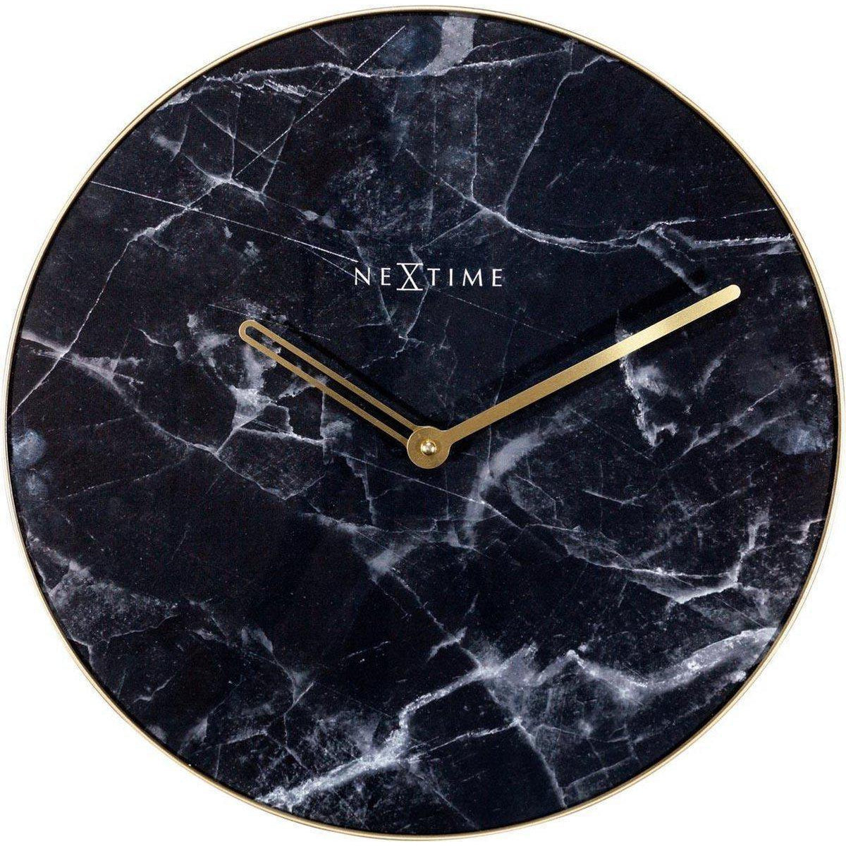 NeXtime wandklok Marble zwart 40 cm