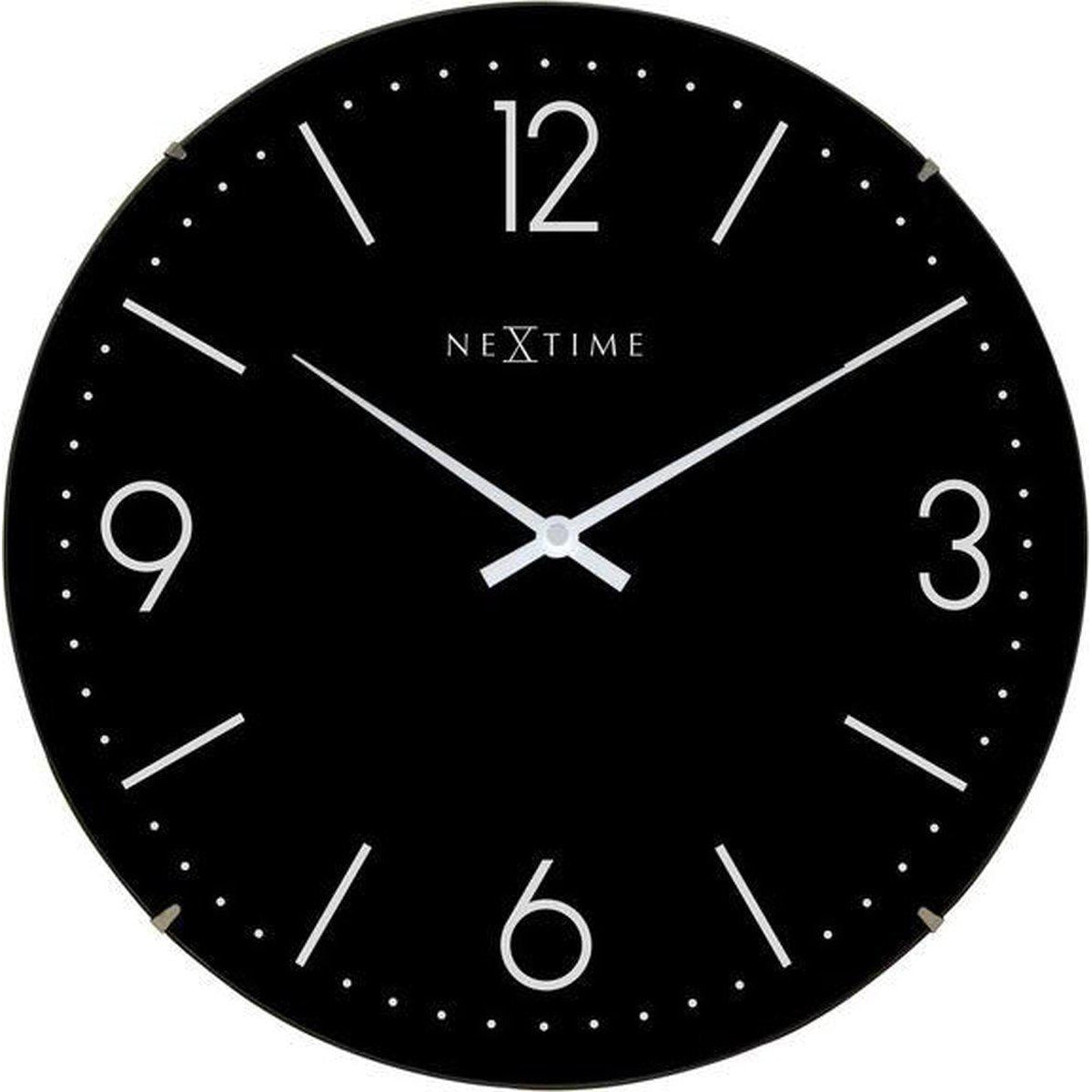 NeXtime wandklok Basic Dome zwart 35 cm