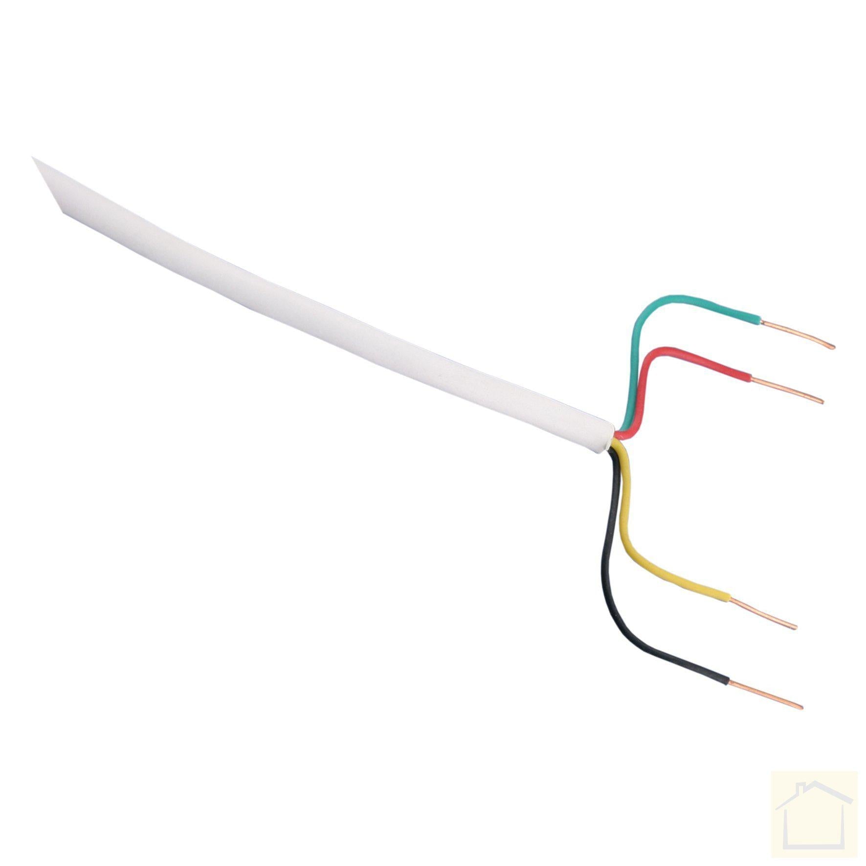 Telefoonkabel rond 4 x 0.5 mm² 10 meter wit