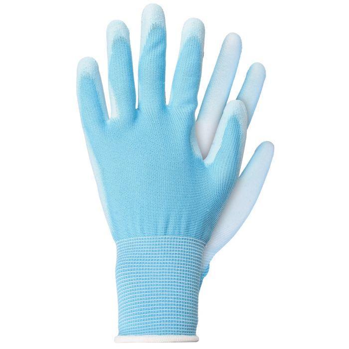 Werkhandschoenen licht polyester blauw maat S