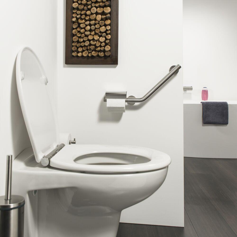 Tiger Boston Comfort & Safety wandbeugel met toiletrolhouder RVS geborsteld rechts