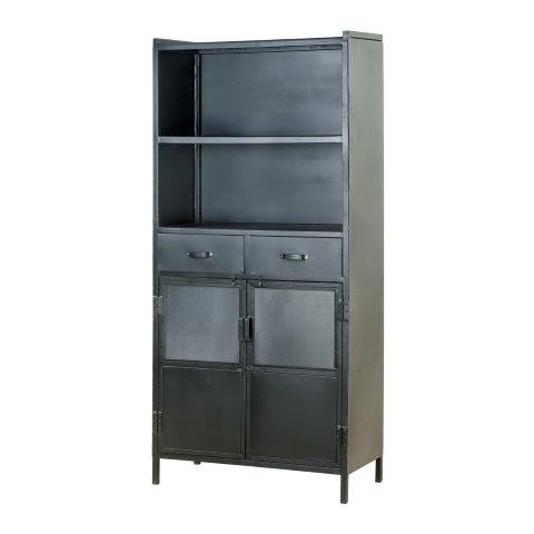 Eleonora boekenkast Industrieel 2-deurs 2 laden