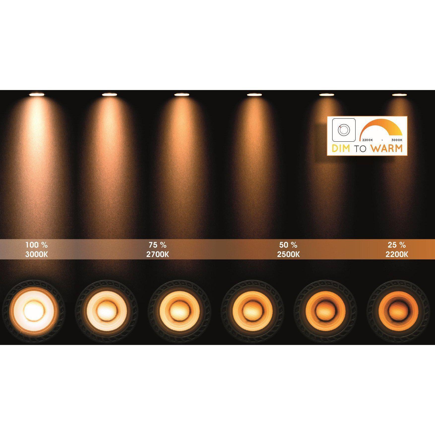 Lucide Taylor plafondspot badkamer LED Dim to warm GU10 2x5W zwart