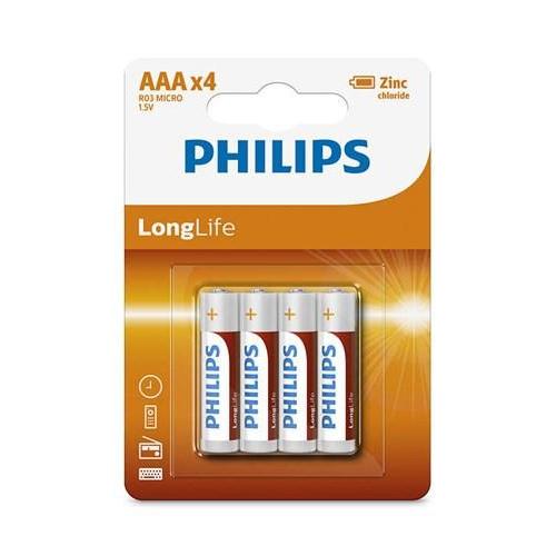 Philips Longlife Zinc AAA R03 (4 stuks)