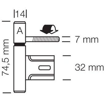 Starx insteekpaumelle voor polynorm kozijn 74.5 x 14 mm nikkel (2 stuks)
