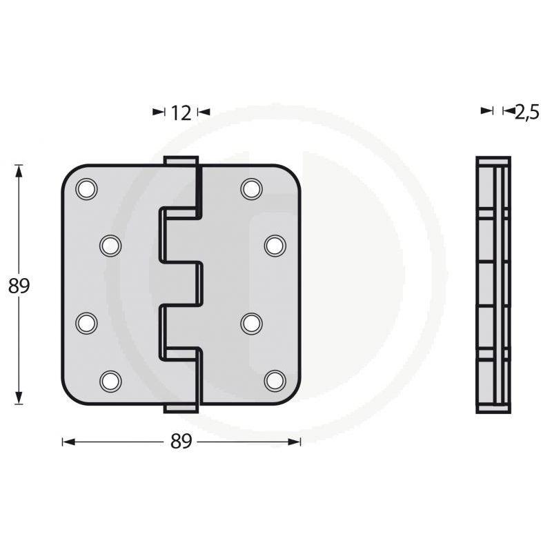 Kogellagerscharnier RVS geborsteld 70 kg