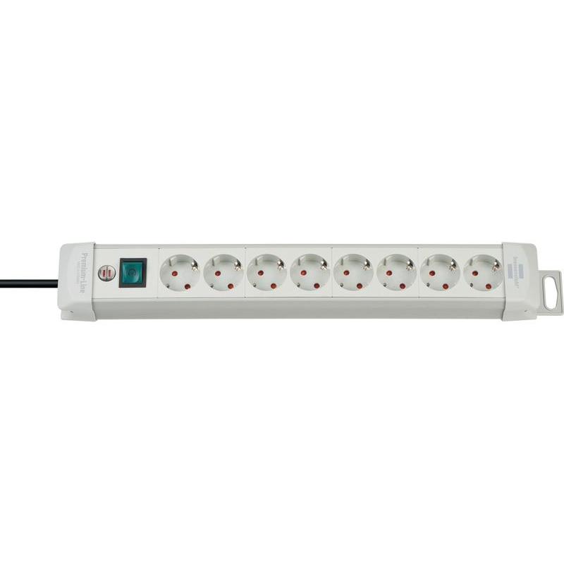 Brennenstuhl Premium-Line stekkerdoos 8-voudig lichtgrijs 3 mtr.