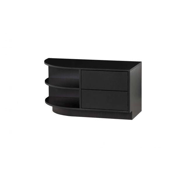 WOOOD Finca tv meubel rond links 78 cm grenen zwart