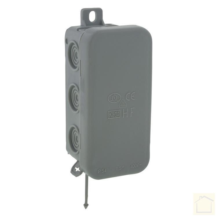 Kabeldoos met doorsteektules spatwaterdicht IP54 grijs